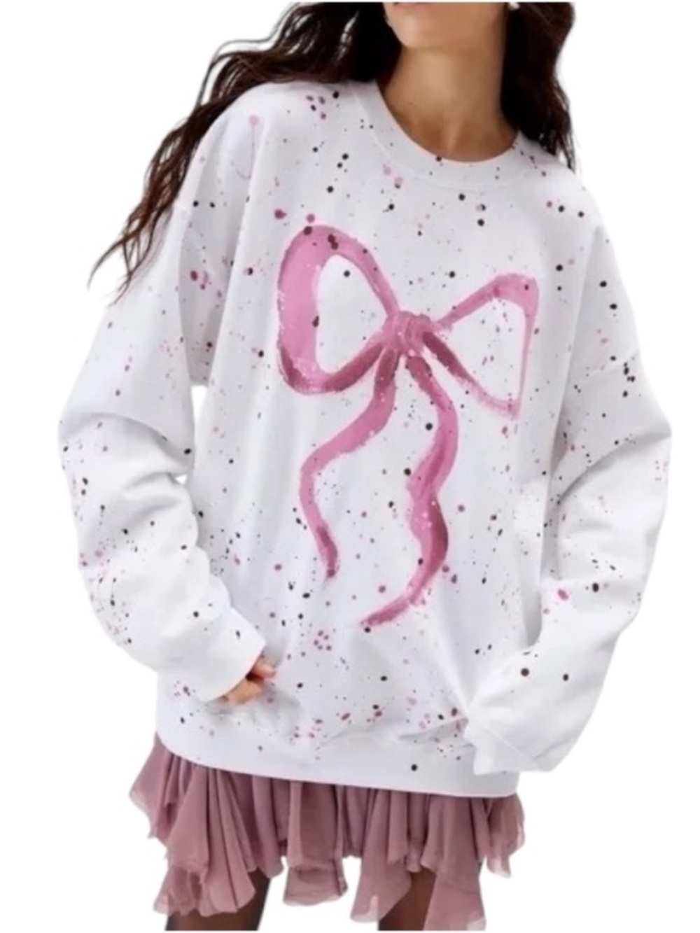 Urban Renewal Remade Bow Painted Sweatshirt